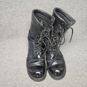 Corcoran Mens Black Leather Jump Boots Military Cap Toe Vibram Sole Made in USA